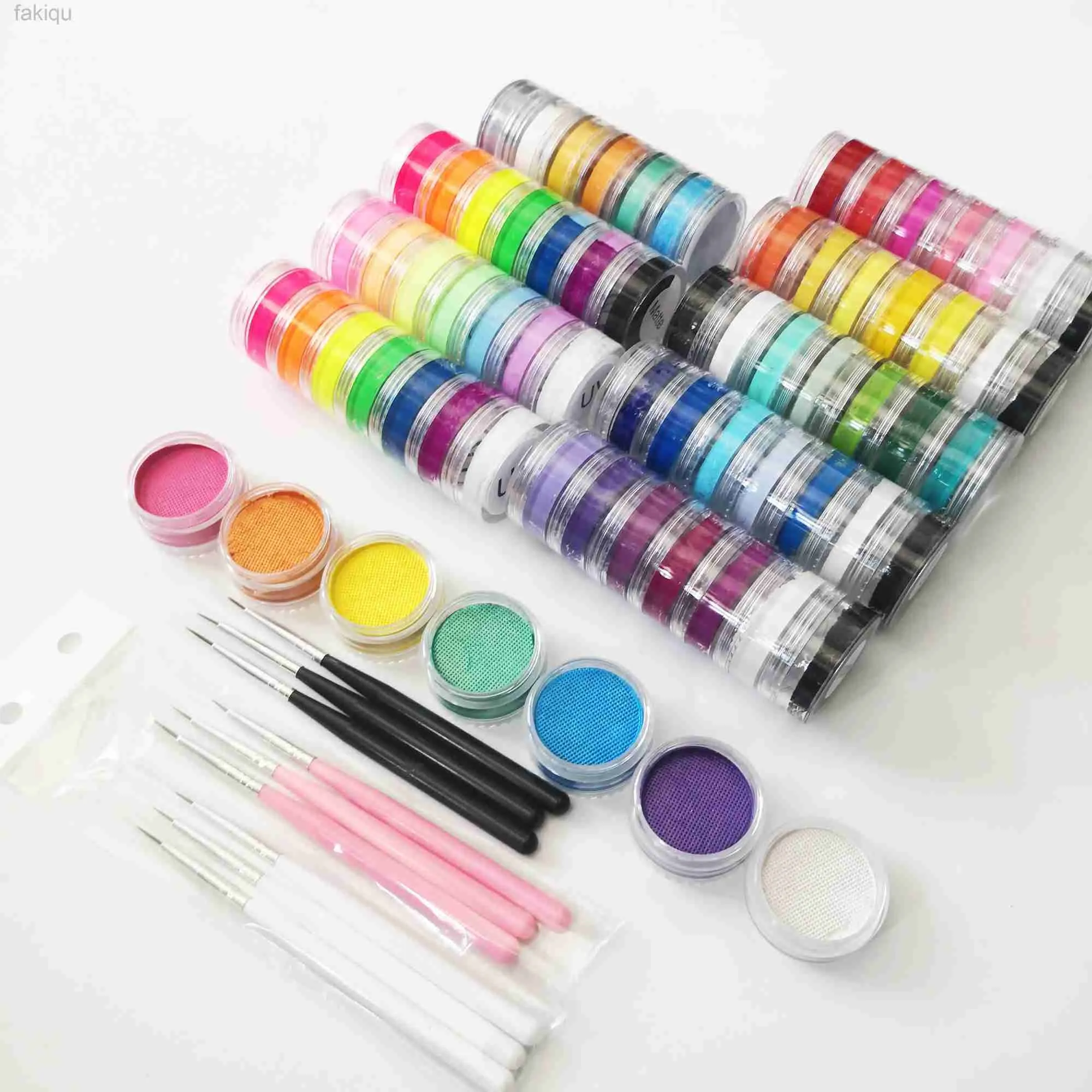 Body Paint 10g Face Paint Water-Based Eyeliner Split Rainbow Cake Tower Body Painting Supplies Washable Dual Colors Activated Eyeliner d240424