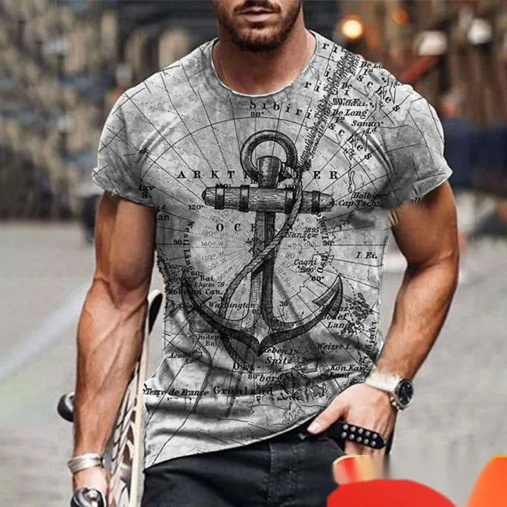 Tshirts for Mens z krótkim rękawem Summer Street Warrior 3D Digital Męski odzież Sports Sports
