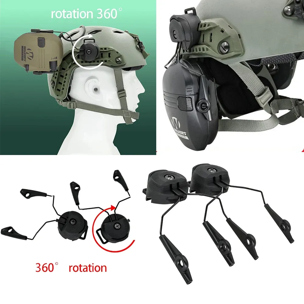 Zubehör schnelle Helm Taktische Headset -Halterung Wanderer Schießen taktischer Headset -Halterung Rotatable verstellbares Schienenzubehör