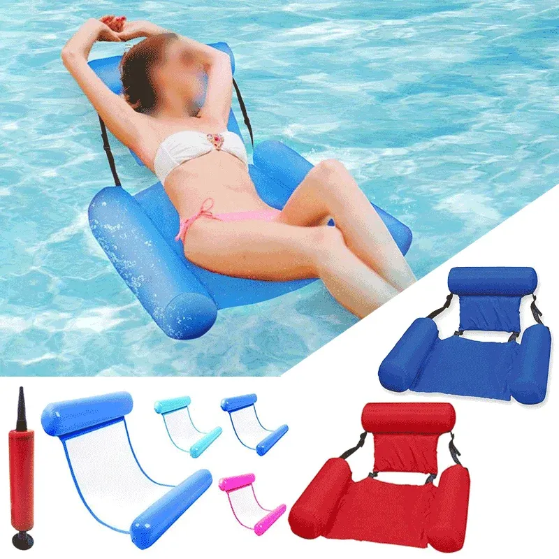 Madrasser Uppblåsbara madrasser Vattenspool Tillbehör Luft Hammock Water Lounge Stolar Float Water Sports Toys Floating Water Mat