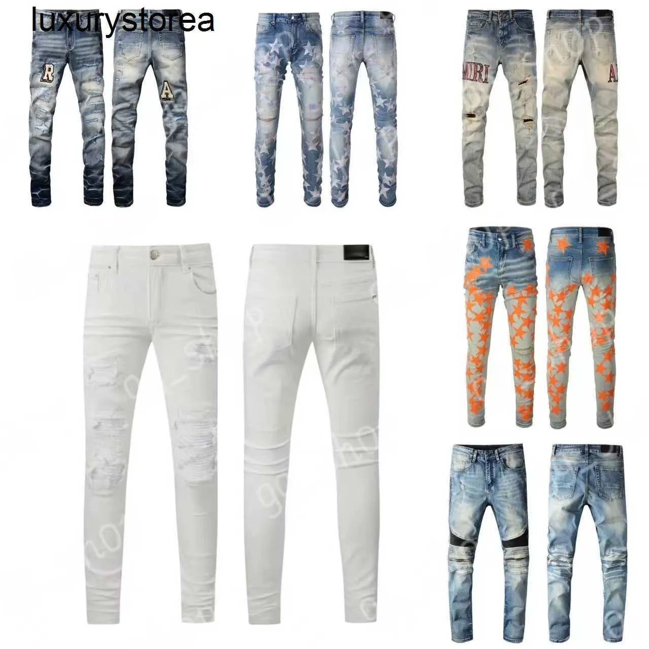 Jeans pour hommes en jeans jeans AM Jeans 295 Patchwork de mode de haute qualité Leggings 28-40