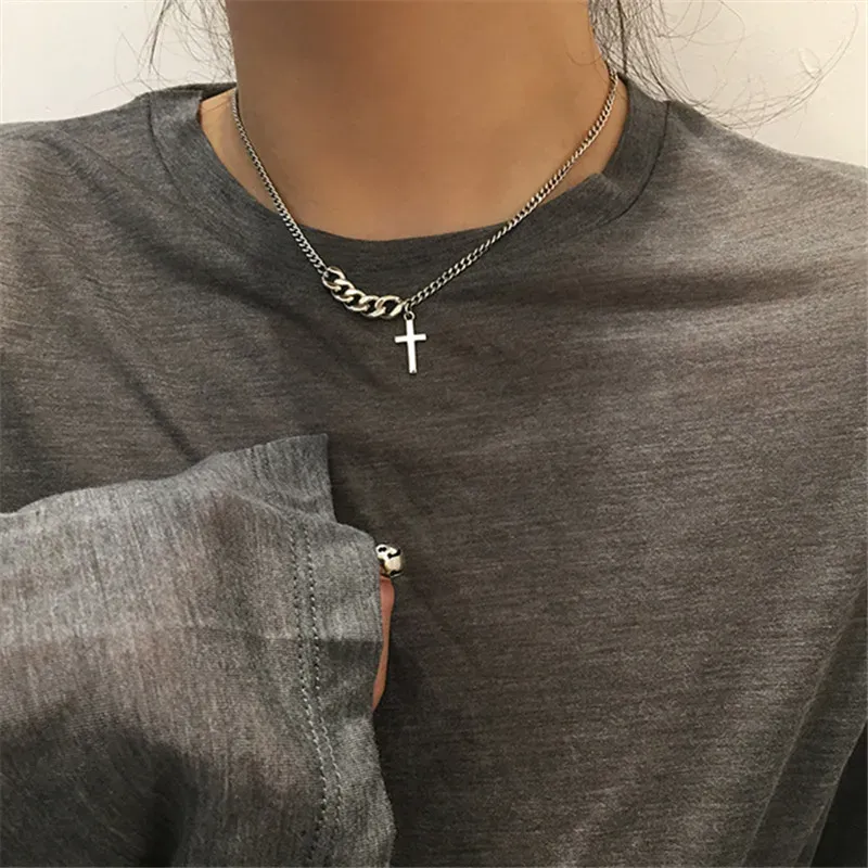 Colliers Fashion Trendy Chains cross pendants