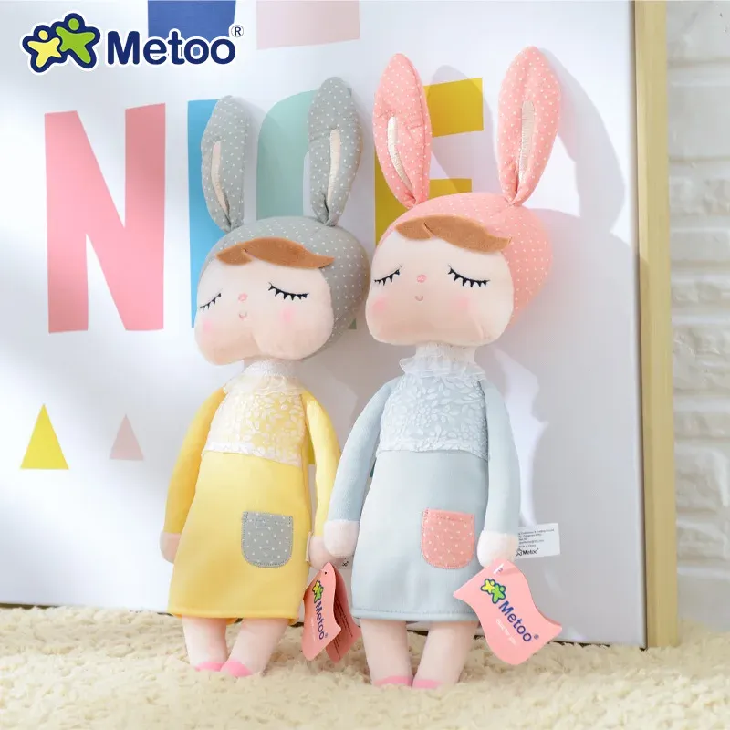 Cushions Metoo Doll Kids Toys Classic Dream Grey Angela Stuffed Rabbit Plush Sleeping Toys For Newborn Baby Girls Christmas Birthday Gift