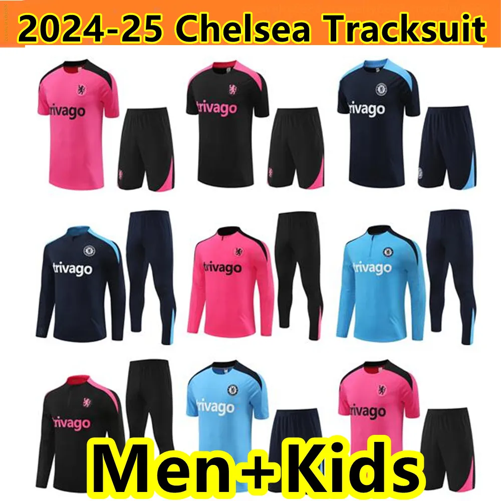 2024 2025 CHELS EAトラックスーツZiyech CFCトレーニングスーツサッカートラックスーツ24 25 Jorginho Half Zip Cityトラックスーツフットボールセット生存