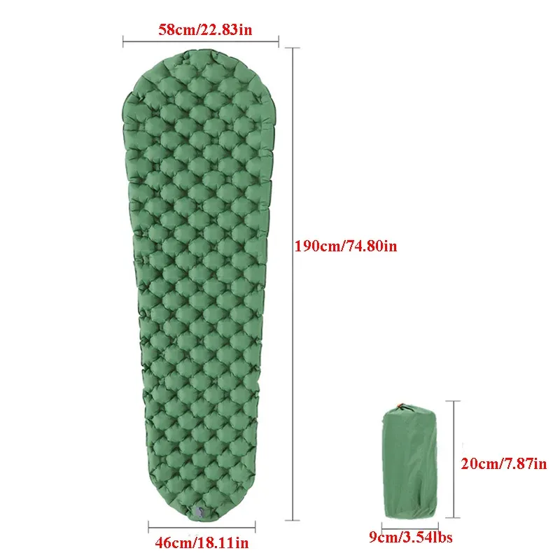 Mat UltraLight Portable Mummy TPU Нейлоновый надувной матрас на открытом воздухе Diamond Dampproof Sleep Cushion Pad Небольшой объем