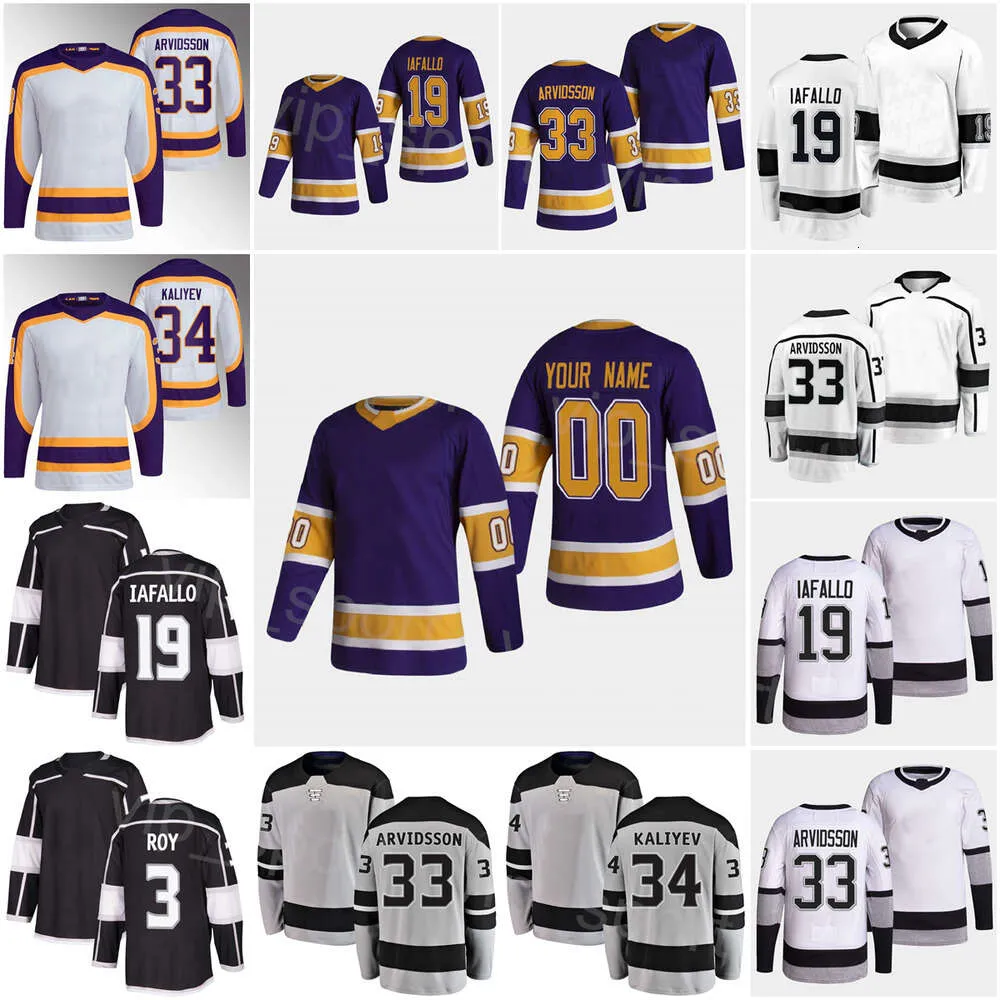 Kob Reverse Retro Hockey 7 Tobias Bjornfot Jersey 44 Mikey Anderson 33 Viktor Arvidsson Arthur Kaliyev Alex Iafallo Matt Roy Blake Lizotte