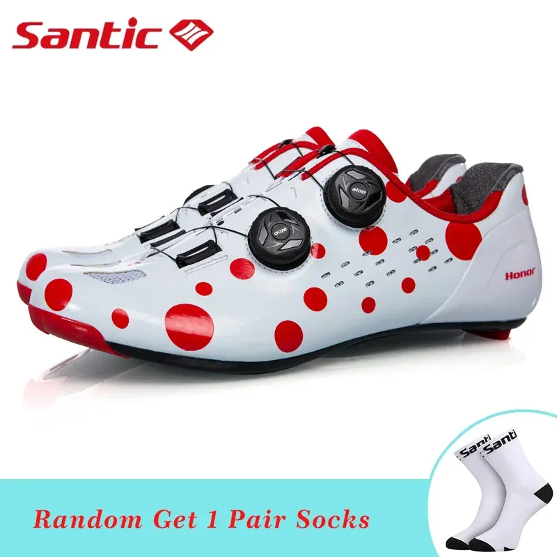 Calzado Santic de fibra de carbono Sole Road Cycling Shoes Antiskid Professional Racing Bicycle Autopasos zapatos para bicicleta Zapatos