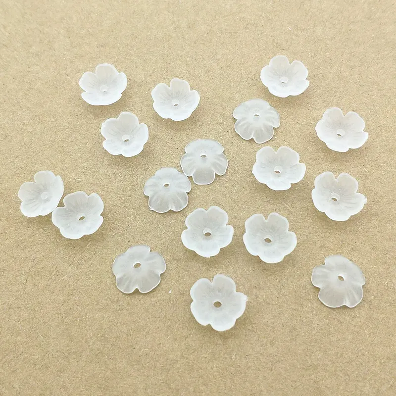 Kettingen nieuwe aankomst!2900 pcs Clear Flower Frosted kralen voor handgemaakte sieraden ketting/oorbellen DIY -onderdelen, sieraden bevindingen