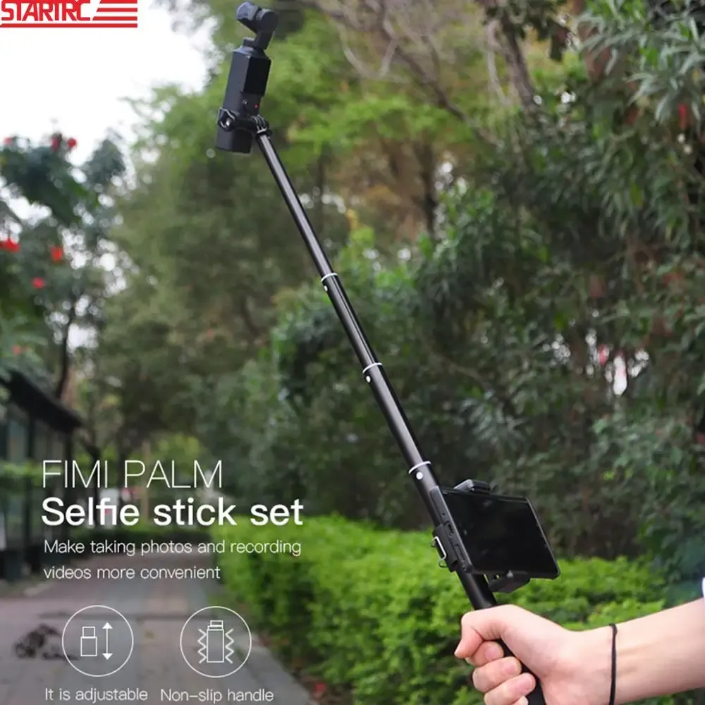 Camera's startrc fimi palm handheld 90 cm selfie stick kit draagbare grip met telefoonhouder clip