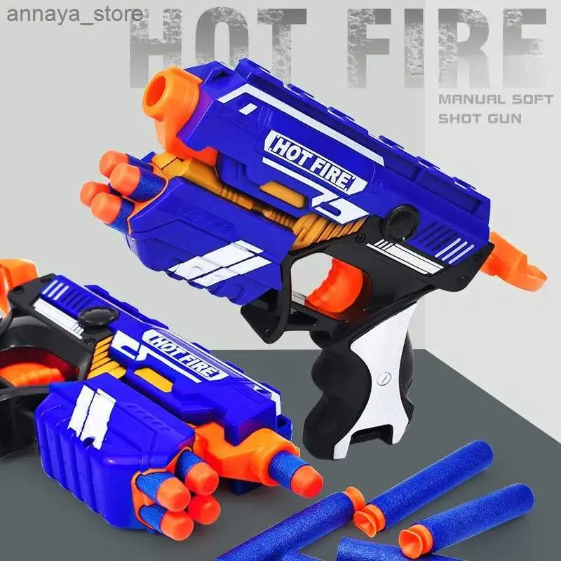 Gun Toys Soft Bullets Manual 2-in-1 Toy Gun EVA Bullets Foam Dart Launcher Parent Child Interactive Battle Toy Outdoor Cs PropL2404