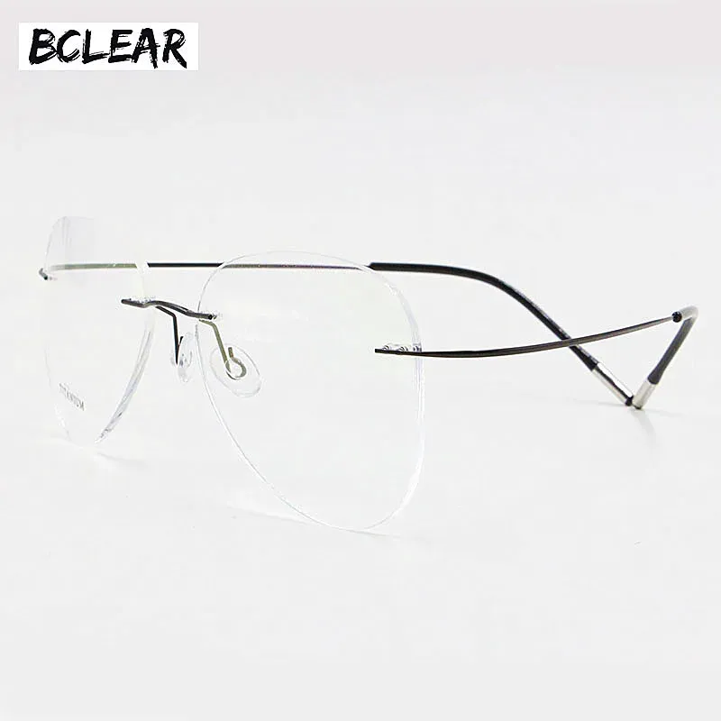 Lenzen bclear titanium rimless mode designer brillen optische glazen frame mannen en vrouwen brillen lichtgewicht flexibel spektakel