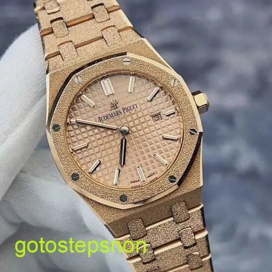 AP Tactische polshorloge Royal Oak Series 67653or Hammer Gold Craft Gemakkelijk bekend als Frost Gold Meer briljante kwarts Womens Watch Nauwkeurige timing