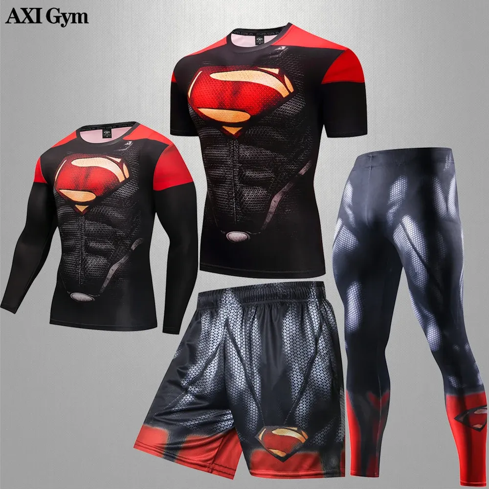 Gömlekler BJJ Erkekler Fiess Koşu Eğitim Spor giyim Gym MMA Boks Sanda Hızlı Kurutma Jogging Suit Basketbol Fiess Takım Takım