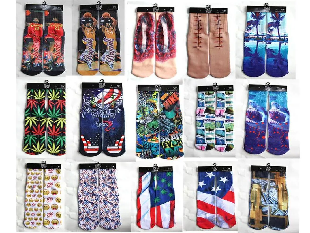 Nieuw kerstcadeau 420 Design 3d Socks Kids Women Men Hip Hop 3d Odd Cotton Skateboard Gedrukte sok voor feestelijk en feest 4019cm3710072