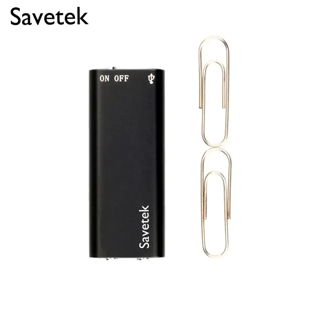 RECORDER SAVETEK Najmniejszy mini USB Pen Voice Aktywowany 8 GB 16 GB Digital Audio Voice Recorder MP3 Player 192 Kbps WAV