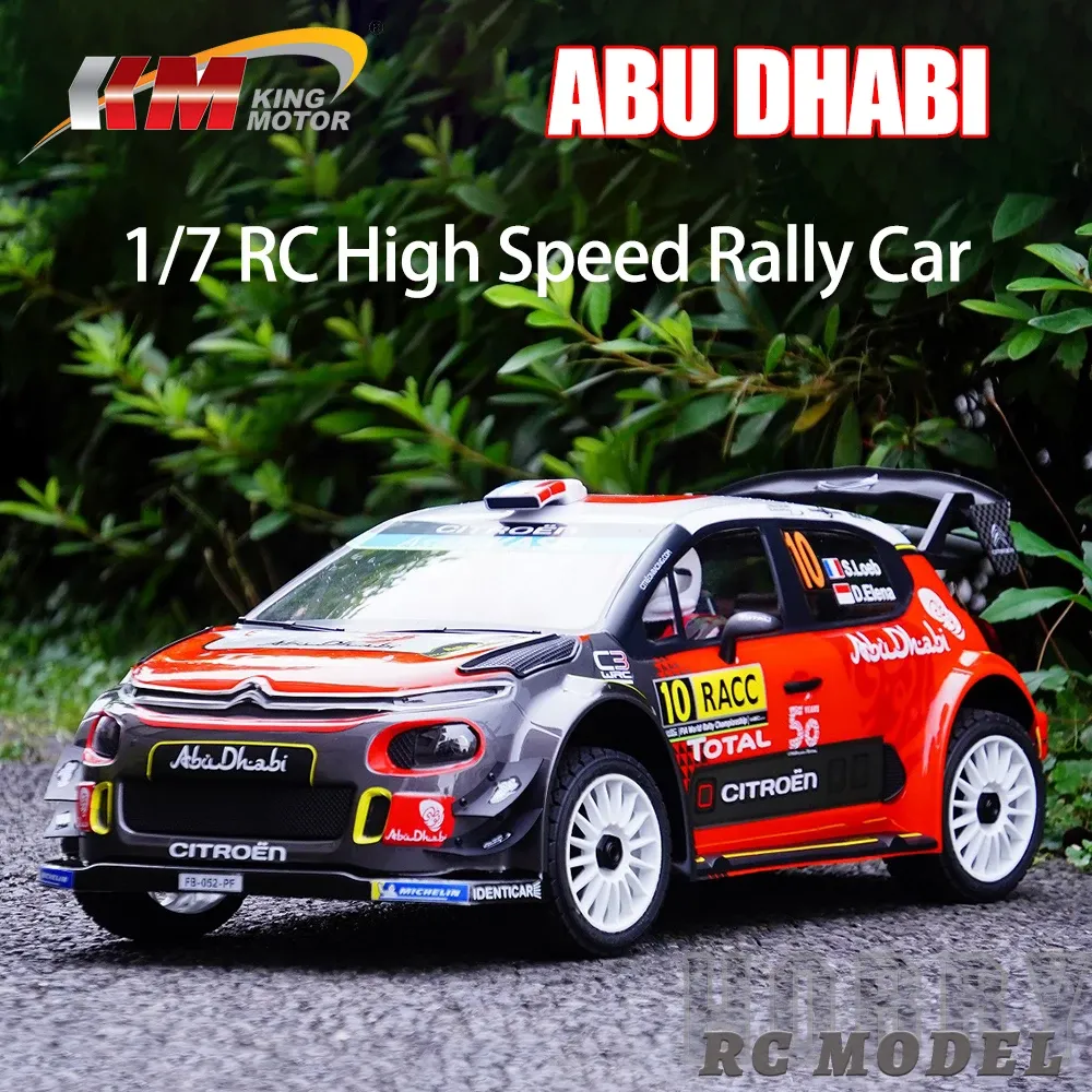 CARS KM WRC C3 2.4GHz RTR 4Sブラシレス4WD 1/7 RC電気リモコンモデルカーシミュレーションラリーレース大人の子供のおもちゃ