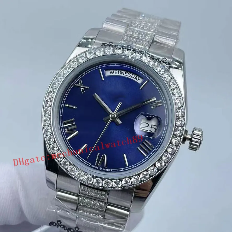 Män tittar på 36mm 18ct Yellow Gold 3235 Movement Automatic Women 128238 Armband Men's Sapphire Waterproof Diamond Watches Roman Dial