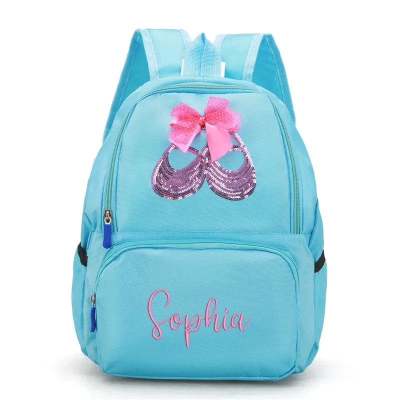 Taschen Stickerei Tasche Personalisierte Kinder tanzen Rucksack für Mädchen Ballerina Pink Duffel für Ballettklasse Crossbody Ballet -Umhängetaschen