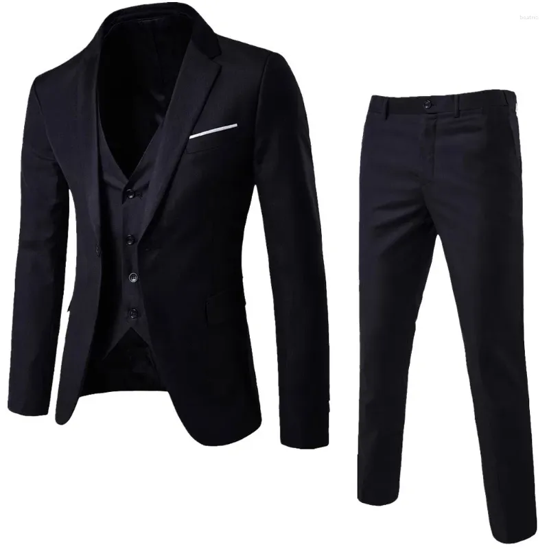 Pantalons de veste de veste de veste de veste de veste de blazer de survêtement masculin Ensemble de veste Blazer Set Business Groom Wedding Slim Fit Formal Waigco Robe Pantal