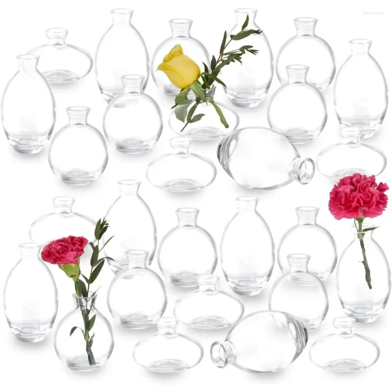 Vasen Hochzeitsdekorationen Mini -Knospen Vase Set für Blumen 28 Klar in Bulk Home Dekorationstisch Dekorative Cachepot Dekor