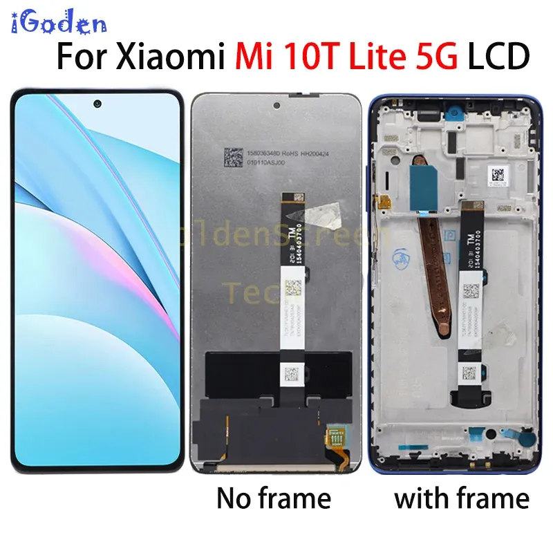 Telas 6.67 "Para Xiaomi Mi 10t Lite 5G LCD Display com montagem de digitalizador de tela de toque para Xiaomi Mi 10t Lite 5G LCD