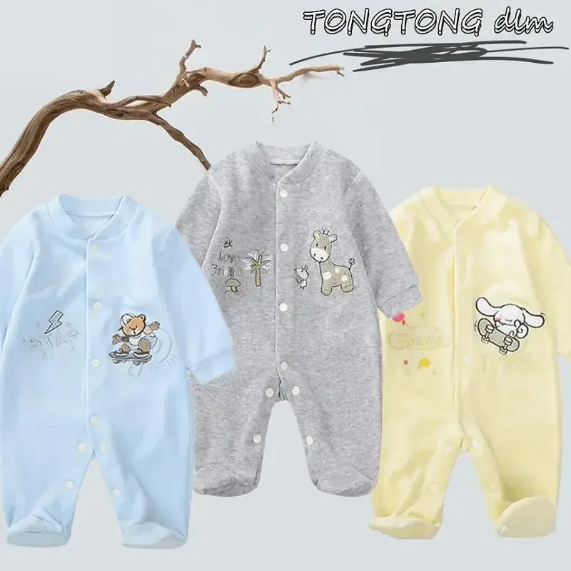Endelar baby flicka kläder för babykläder 0 till 12 månader pojkar kläder nyfödda baby saker bodysuits onepieces tecknad fleece pyjamas