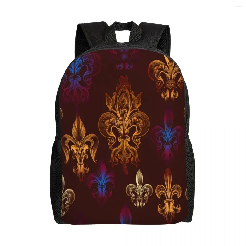 Backpack School Bag 15 Inch Laptop Casual Shoulder Bagpack Travel Heraldic Fleur De Lis Mochila