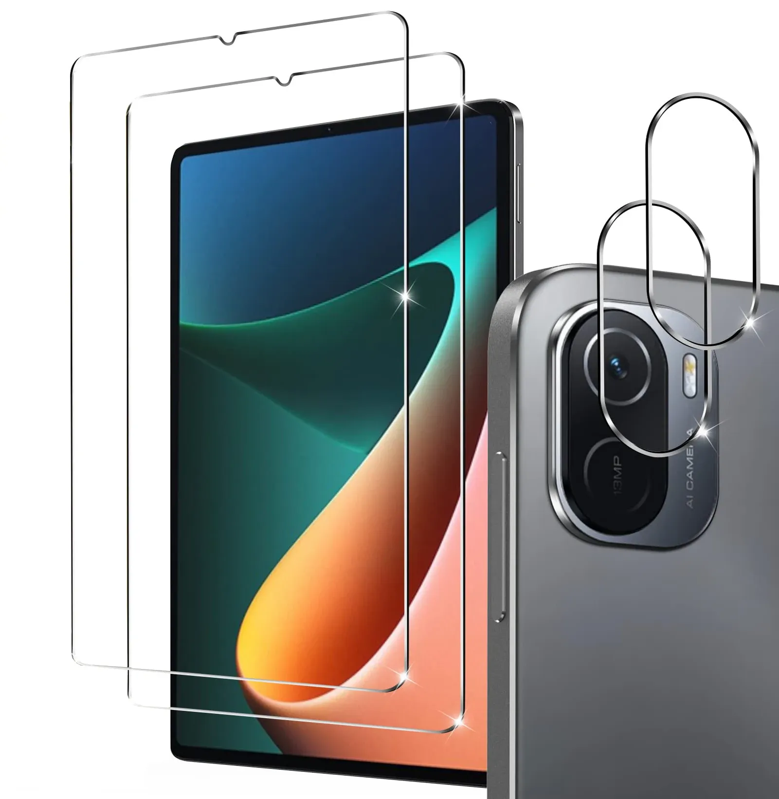 Protectors 2 Pieces Protective Film for Xiaomi Pad 5 / Xiaomi Pad 5 Pro 11 Inch with Camera Tempered Glass Mi Pad 5 Pro Screen Protector