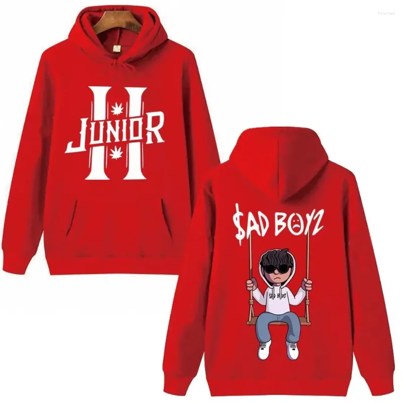 Hoodies femininos 2024 Júnior H Sad Boyz Hoodie Man Mulher Harajuku Hip Hop Tops Tops Sweatshirt Music Fãs do presente