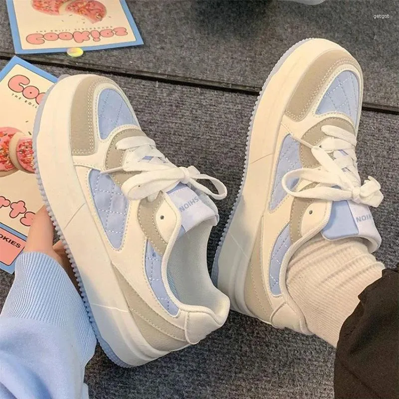 Casual Shoes Blue Platform Sneakers żeńskie mieszkania koreańskie kawaii vulcanize lolita projektant vintage damski sport harajuku