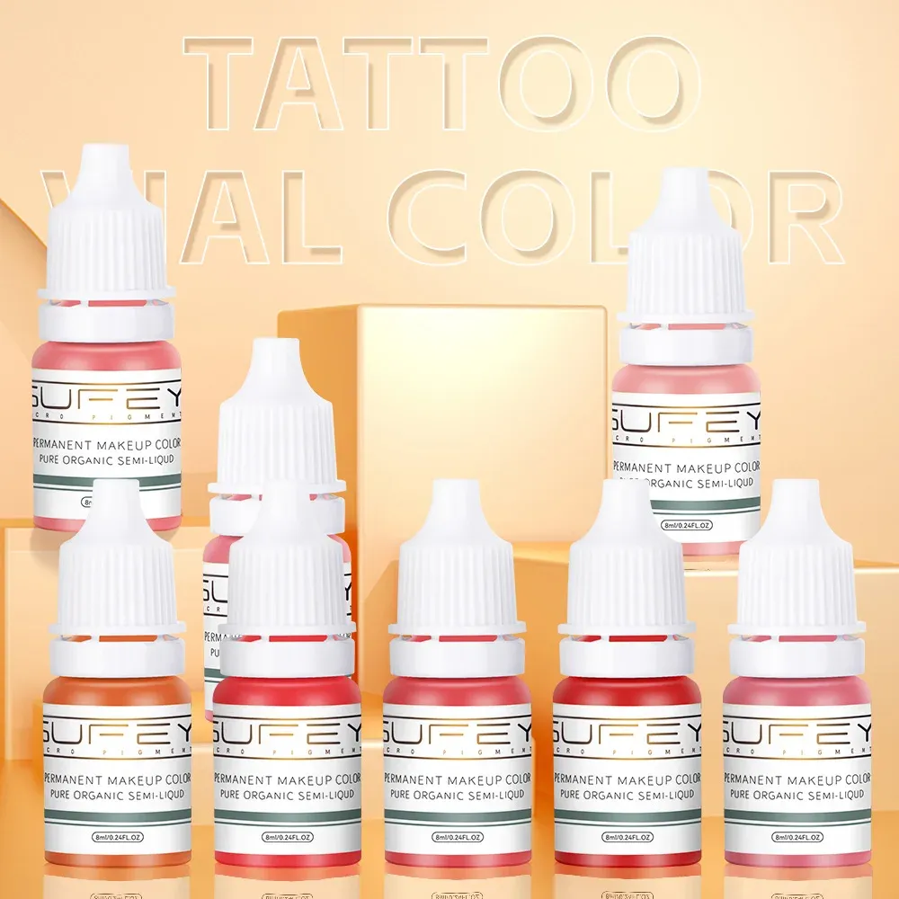 INKS 8ML Lip Tint Microblading Ink for PMU Machines de maquiagem permanente sobrancelha de pigmentos Tatuagens de tatuagens Nano Art Supplies