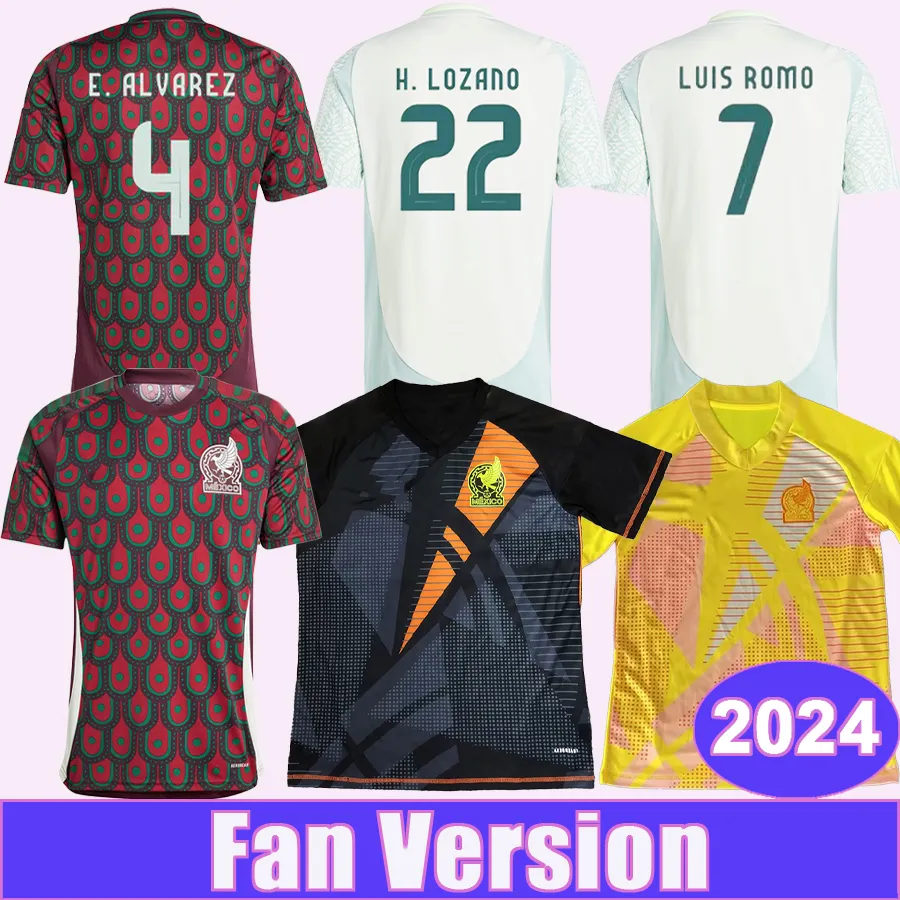 2024 Mexico Mens Soccer Jerseys National Team ARAUJO RODRIGUEZ G.OCHOA RAUL S. GIMENEZ L. ROMO S. CORDOVA Home Away Goalkeeper Football Shirts Uniforms