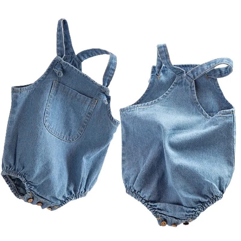 One-Pieces Herbst Neugeborene Denim Overalls Baby Girls Jungen Jungen JungensouT Gesamt Kleinkind Girl Cowboy Kleidung Kind Mädchen Jungen Strampler