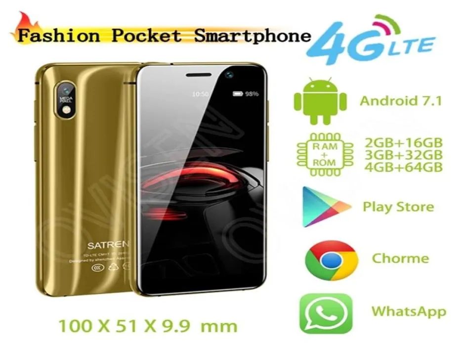 Oryginalny Satrend S11 Mini Telefon 322quot Dual 4G LTE MTK6739 Quad Core 2GB16GB GPS Ultra cienki telefon komórkowy Najmniejsze Android SM9830158