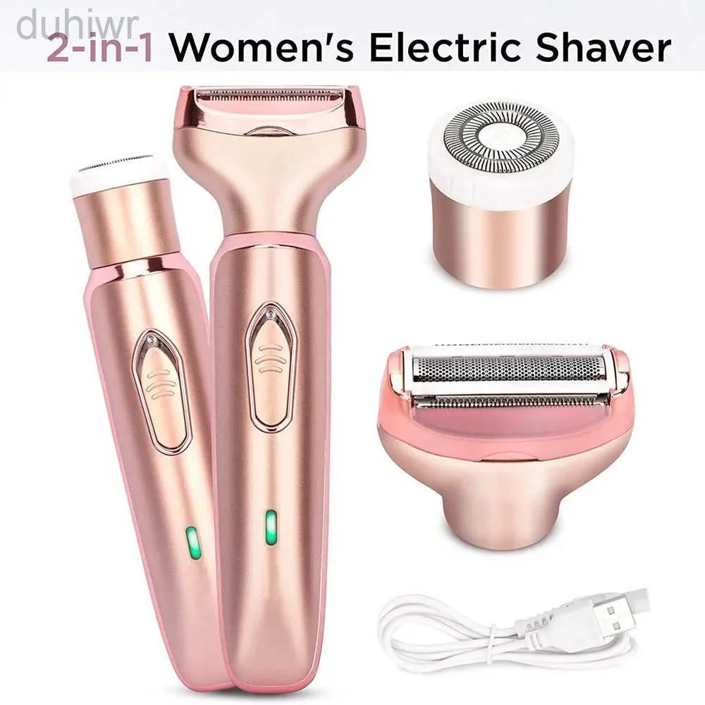 Epilator Professional 2 i 1 Epilator för kvinnor Electric Razor Hair Removal smärtfri ansiktschaver Bikini Pubic Hair Trimmer Machine Tools D240424