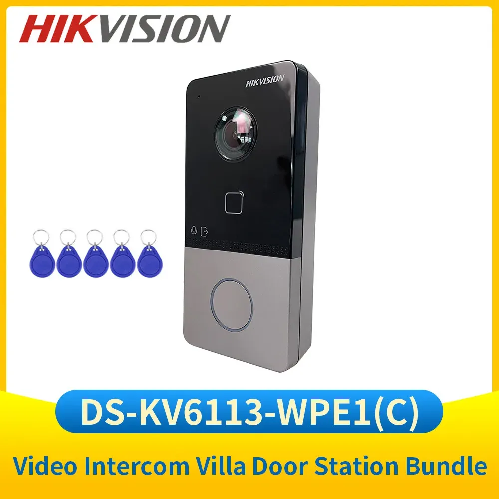 Kapı Zilleri Hikvision DSKV6113WPE1 (C) Villa Açık Kablosuz IP Video İntercom Kapı İstasyonu için Video Kapı Telefonu WiFi Kapı Torbarı Poe