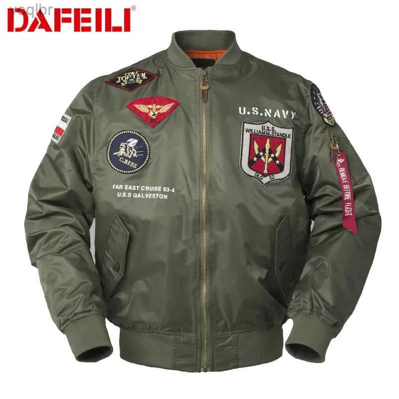 Men's Jackets DAFEILI High Quality Military Fashion Casual Big Boys Lightweight Street Clothing Waterproof Satin Flying Bomber Jacket for MenL2404