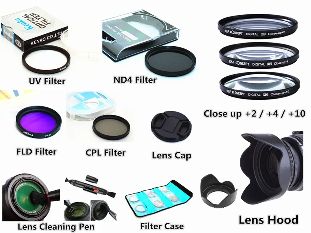 Filtri kit filtro da 58 mm + cappuccio per cappuccio per canone EOS 1300d 1500D 3000D 90D 77d 80D 200d 250d 760D 800D 1200D 1000D 1100D 100d 1855mm
