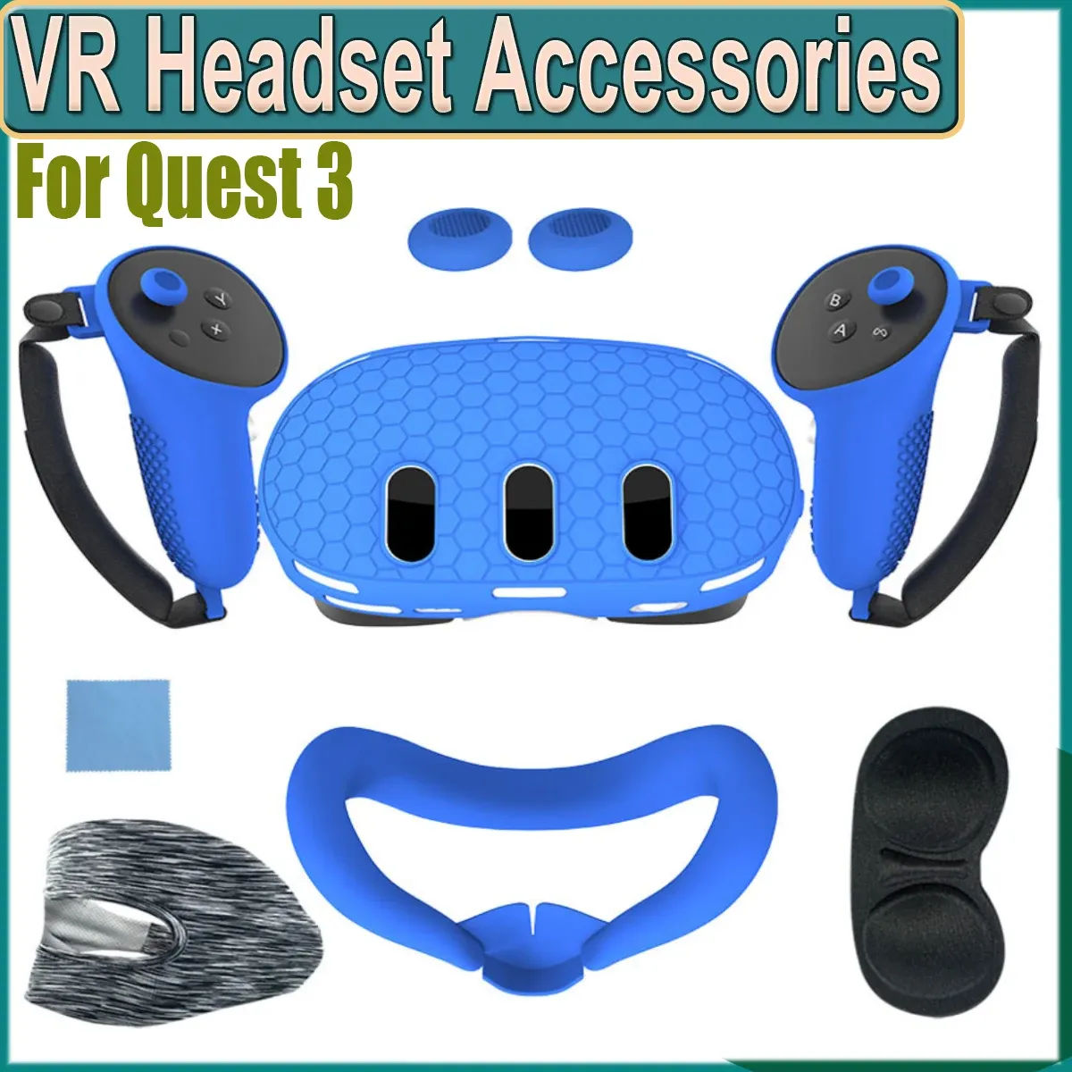 メタクエストのメガネ3 ACCSSORIES VRヘッドセットプロテクターカバーメタクエスト3ヘッドストラップソフトフェイシャルコントローラー保護ケース