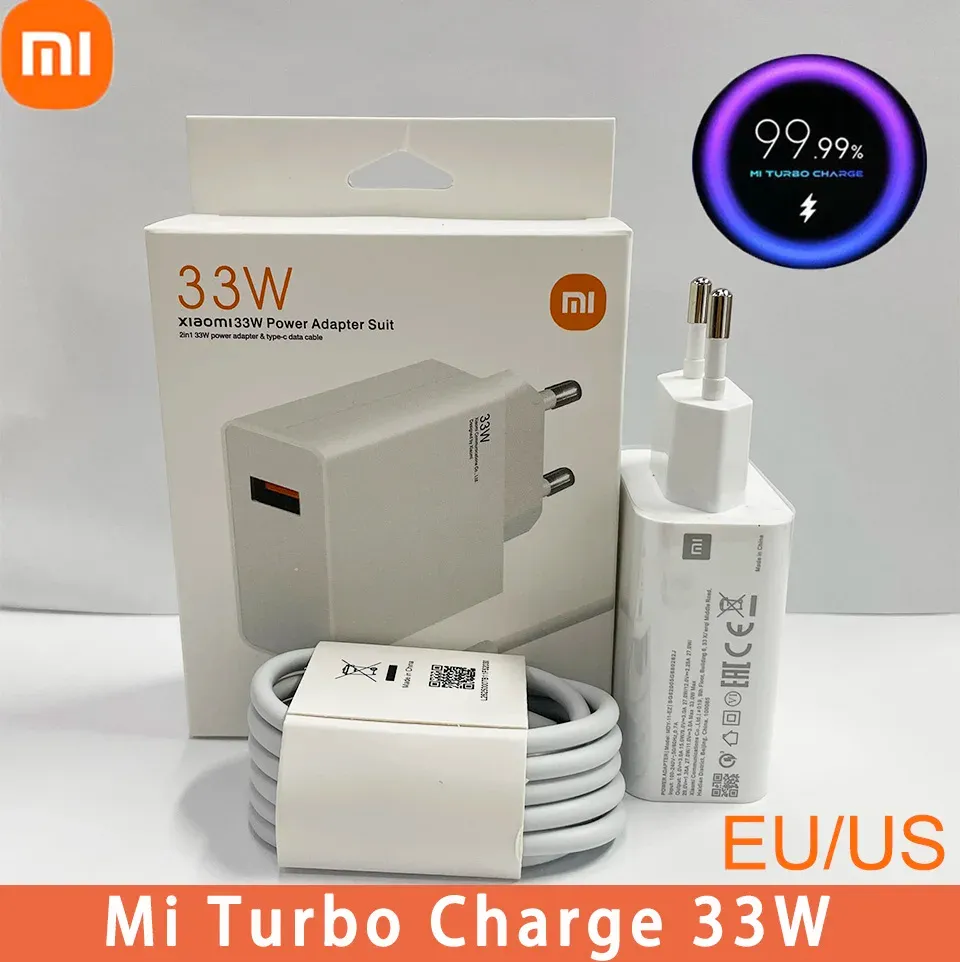 Chargers Xiaomi Turbo Charge 33w 67w Fast Quick Charger EU US QC3.0 Wall Charger Adapter Poco X3 M3 F3 Mi 13 12 CC9 9T Pro Redmi Note 11