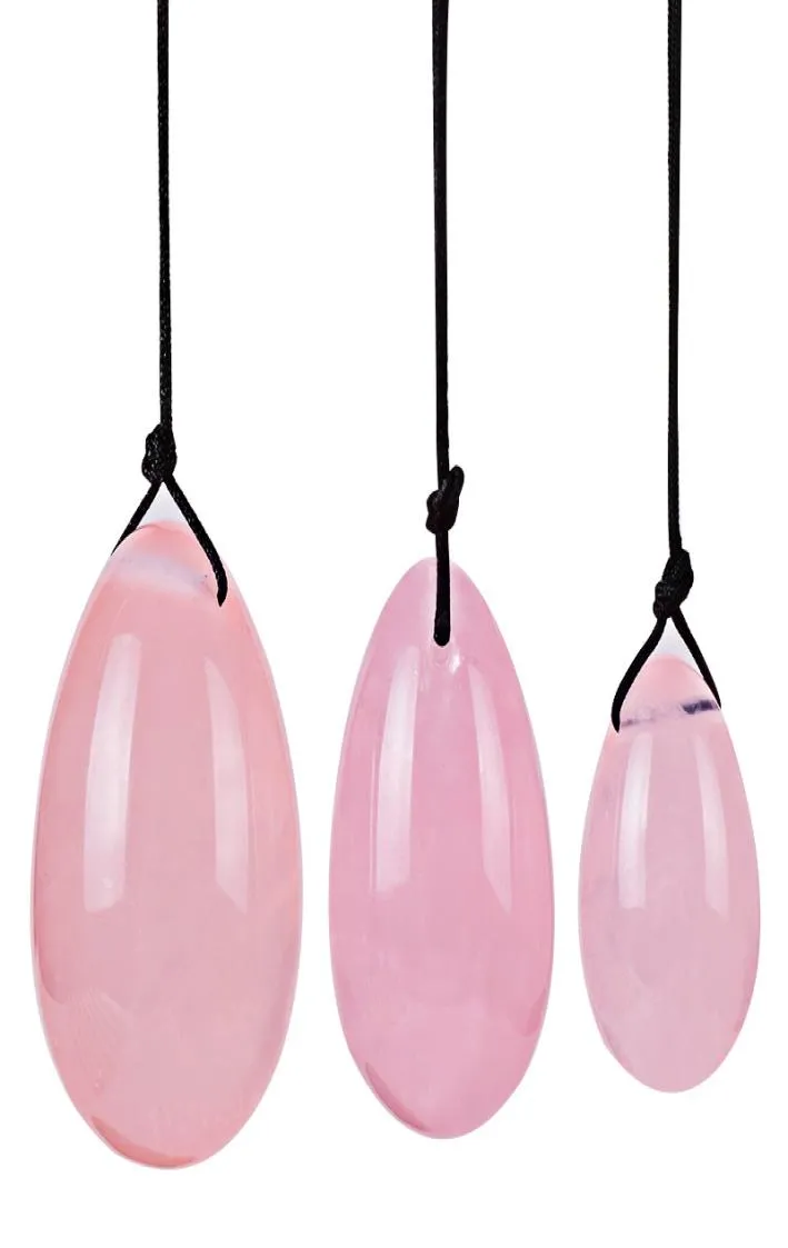 Ovos de quartzo de rosa de cristal natural para mulheres, massagem de cura de massagem de cristal de cristal de energia yoni ovo sexo brinquedo3577159