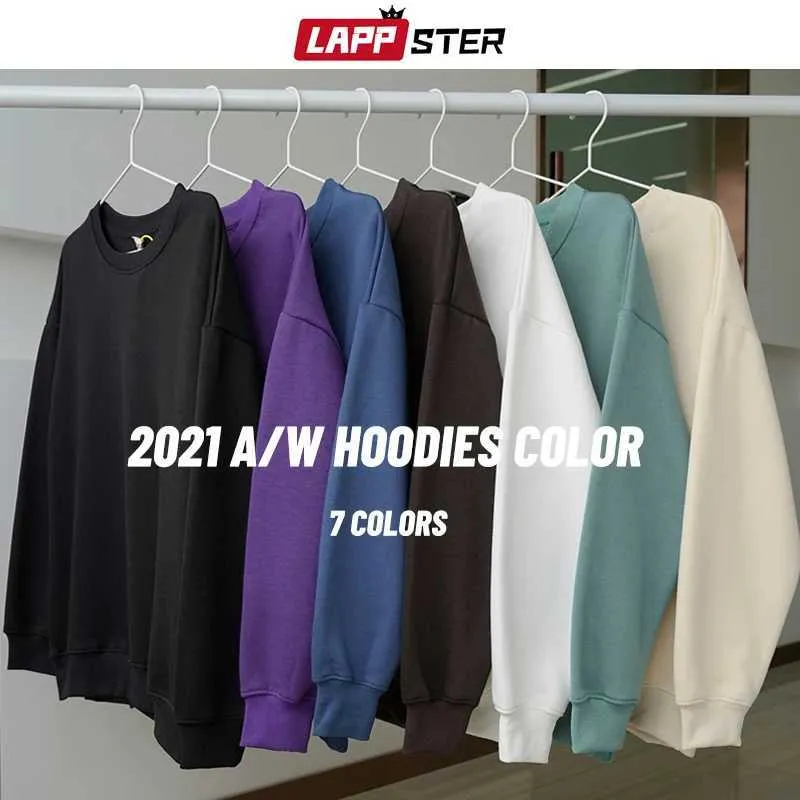 رجال الرجال للرجال Swefsshirts Lappster Men Solid 7 Colors Harajuku Hoodies 2024 Mens Winter Fleece Slotshirts scenters male y2k vintage pullovers 240424