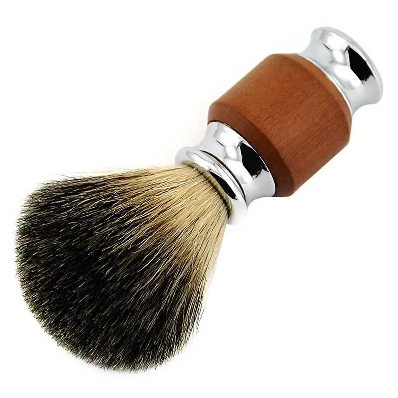 Brush 1Pcs Pure Badger Hair Beard Brush Men's Shaving Brush With Wooden Handle Supply Various Hair Razors