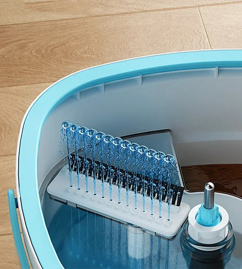 360ﾰ Spin Mop with Bucket Clear Water Separation Floor Cleaning Mops Set Lazy Hand-Free Squeeze Household Tools Microfiber Cloth