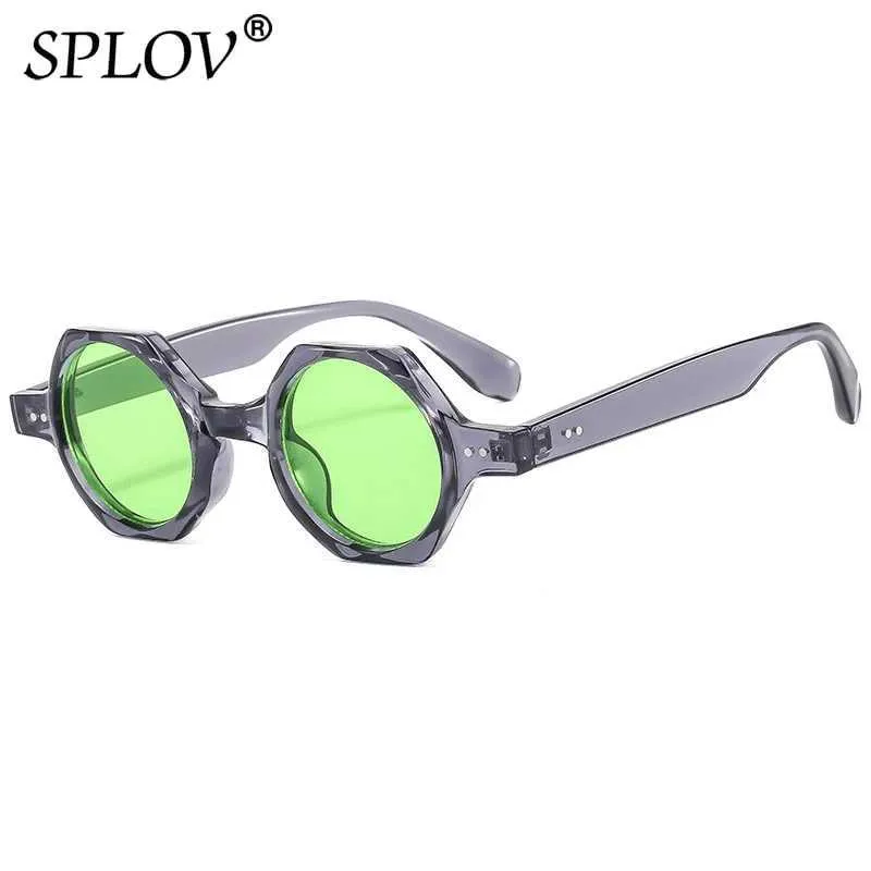 Солнцезащитные очки Новые модные полигональные квадратные солнцезащитные очки женские красочные круглые очки из солнцезащитные очки UV400 Мужские очки прохладные водительские очки J240423
