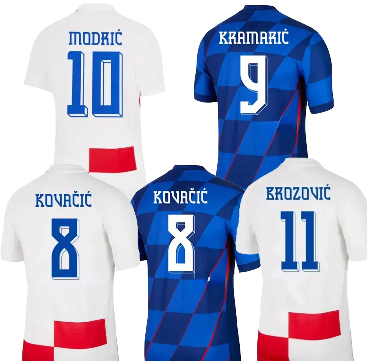 24-25 Maglie da calcio Croazia Croazia Modric Brozovic Perisic Rebic Brekalo Kramaric Kovacic Budimir Vida Calcio camicie Kingcaps Store di qualità tailandese personalizzata