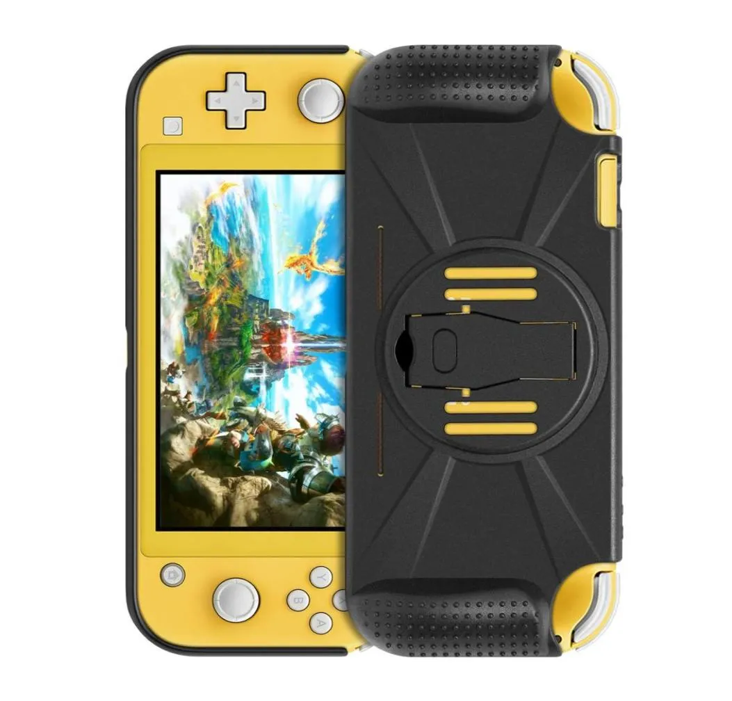 Fyoung Protective Back Case für Nintendo Switch Lite Hard Cover Case mit Comfort Grip Case und Kickstand für Switch Lite Black7262620