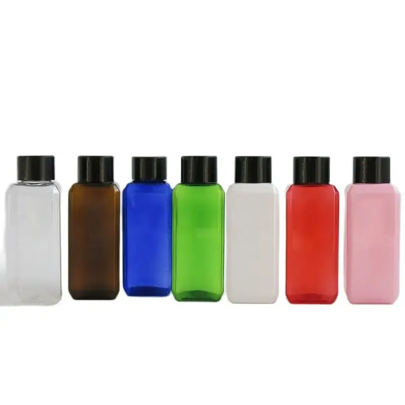 Bottles 30pcs Cream Lotion Cosmetic Container Travel Kits Empty Small Square Pet Bottle with Plastic Screw Cap 60ml 2 Oz Packaging