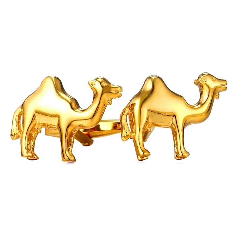 Länkar manschettknappar för mans kamelform enkel design man smycken gult guld/silver färg manschett länkar grossist män smycken c297