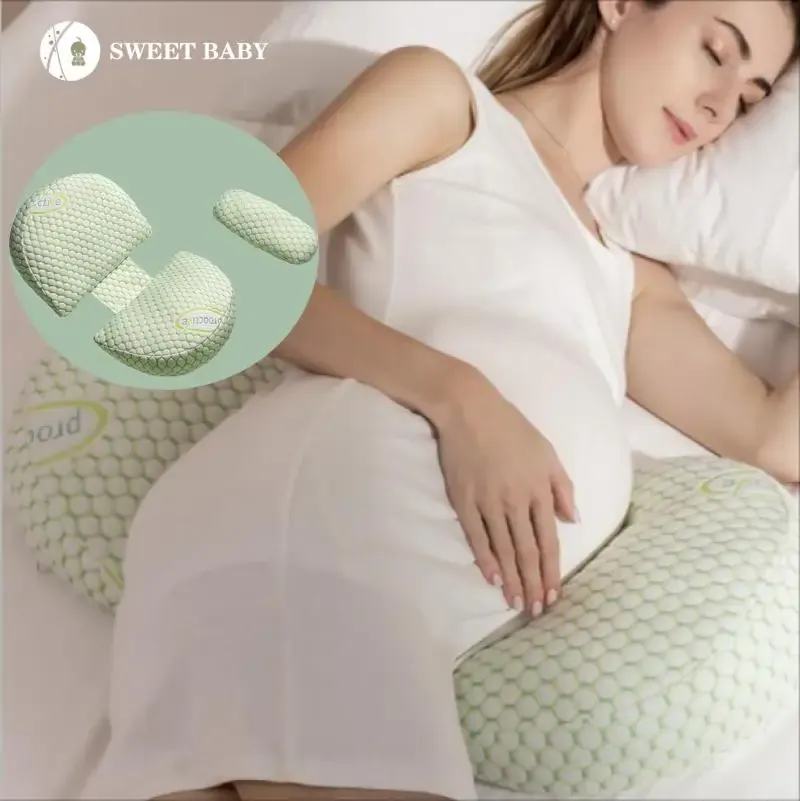 枕妊婦マタニティ枕の妊娠エッセンシャルフレーシングサイドスリーミングピロー調整可能な腹部サポートアイスファブリック枕